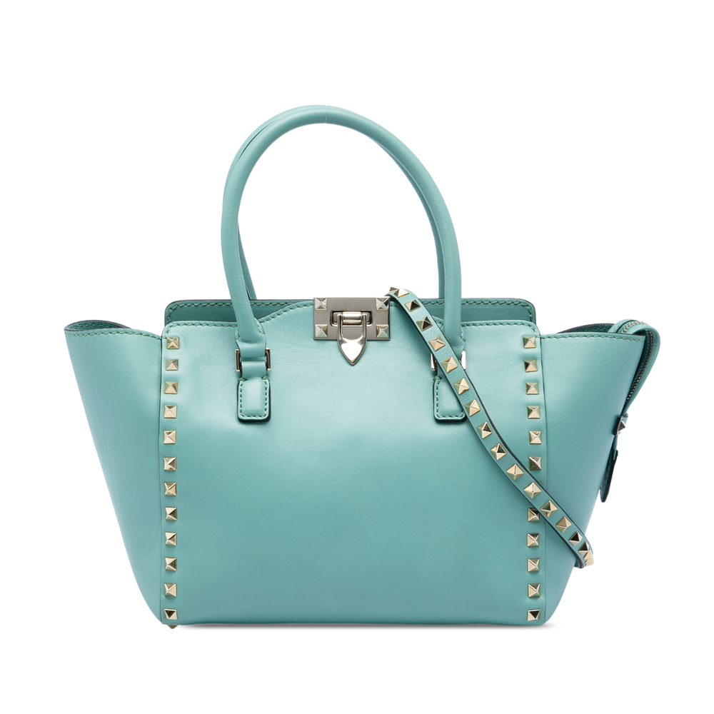 Pre-Loved Valentino Small Leather Rockstud Double Handle Tote